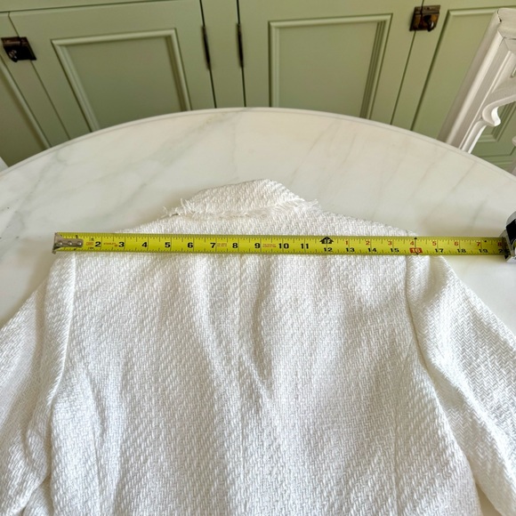 Ann Taylor The Newberry Blazer in Fringe Tweed White Sz 2 - Picture 9 of 11